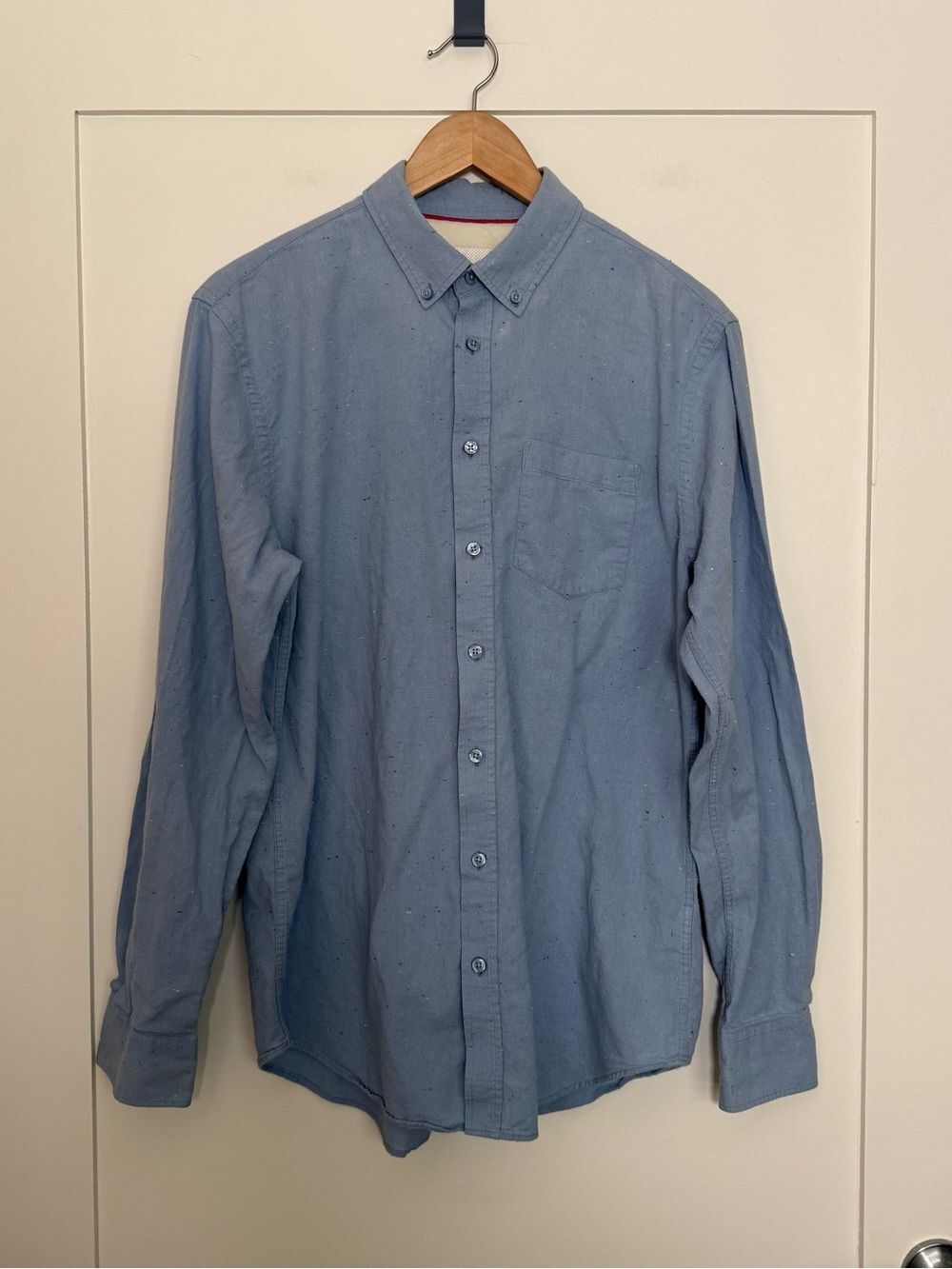 Moods Of Norway Shirt Mens Sz L Blue Long Sleeve Button Down Confetti Preppy